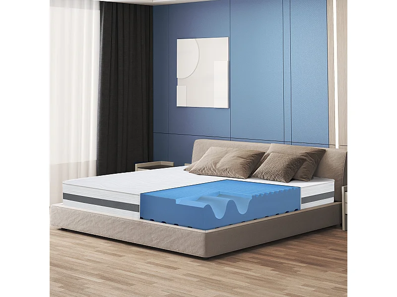 Matelas Double150x210 à mémoire orthopédique | Hauteur 20 cm | Made in Italy