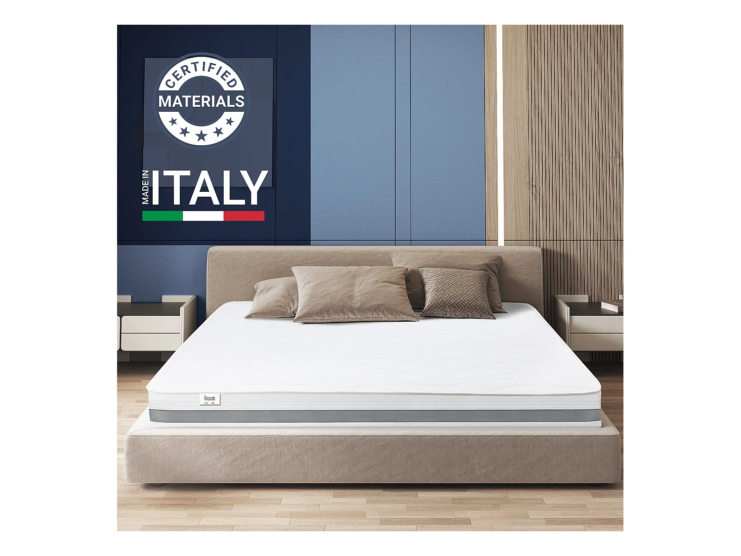 Matelas Simple XL 125x190 à mémoire orthopédique | Hauteur 20 cm | Made in Italy