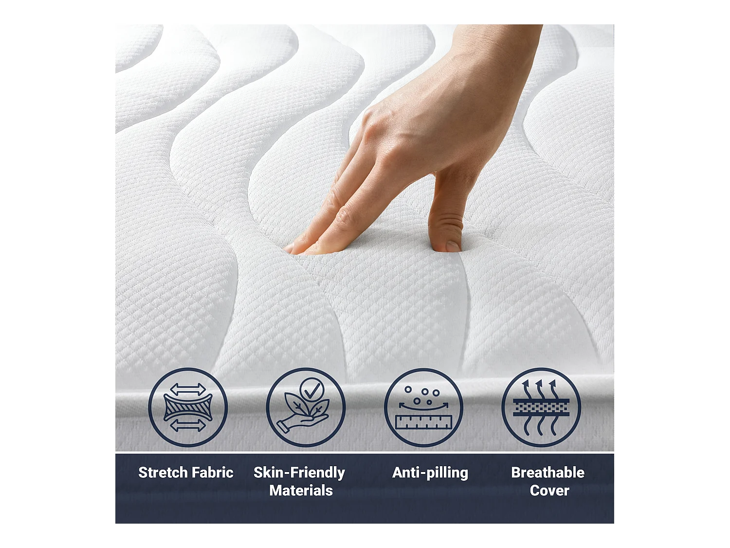 Matelas Double150x200 à mémoire orthopédique | Hauteur 20 cm | Made in Italy