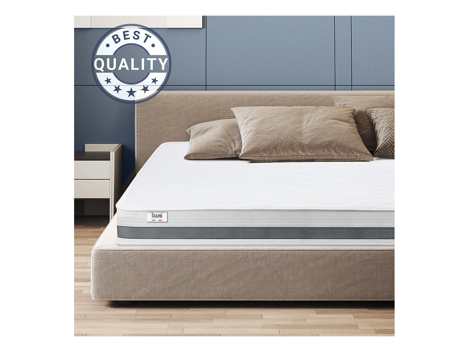 Matelas Double150x200 à mémoire orthopédique | Hauteur 20 cm | Made in Italy