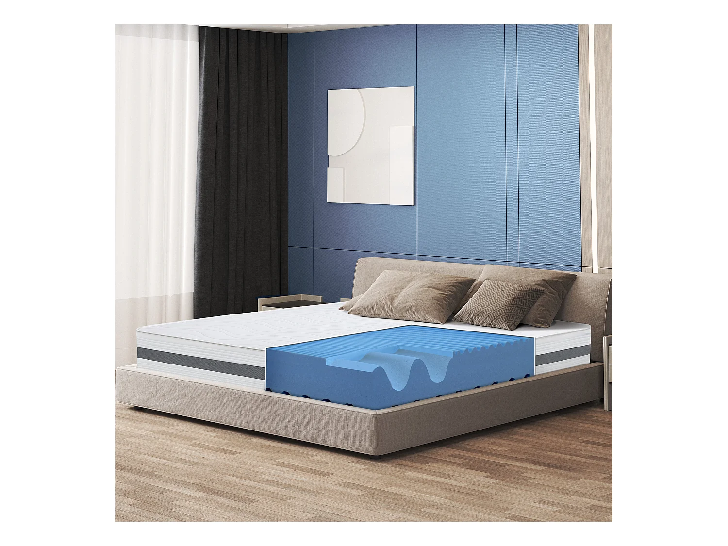 Großes Einzelbett Matratze 120x190 Memory Orthopädisch, Antibakteriell, Anti-Milben, Anti-Allergie.| Höhe 20 cm | Made in Italy