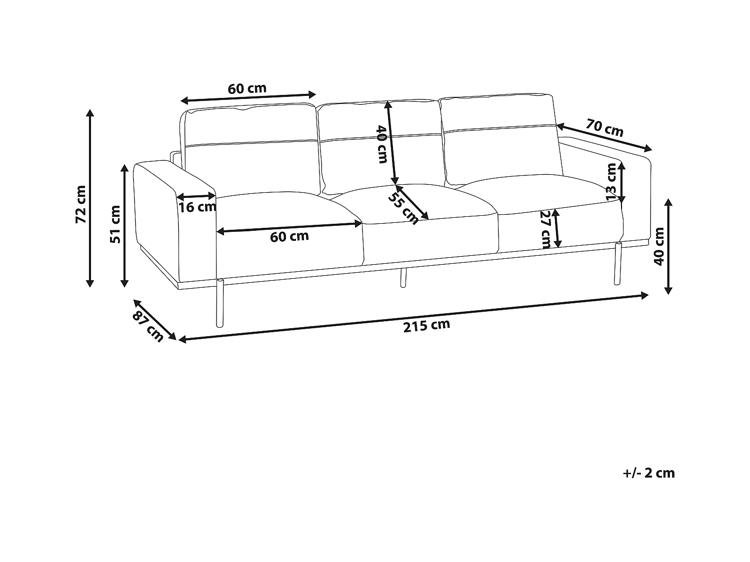 Bank SOVIK Stof Beige 3-zitter