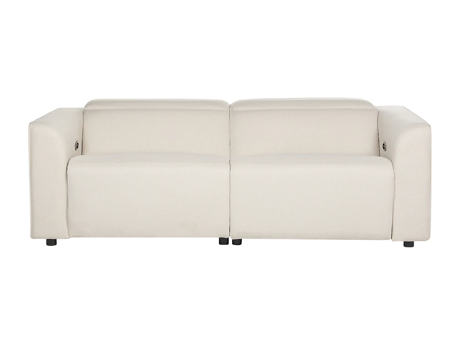 Canapé relax électrique 2 places ULVEN Tissu Beige clair avec port USB