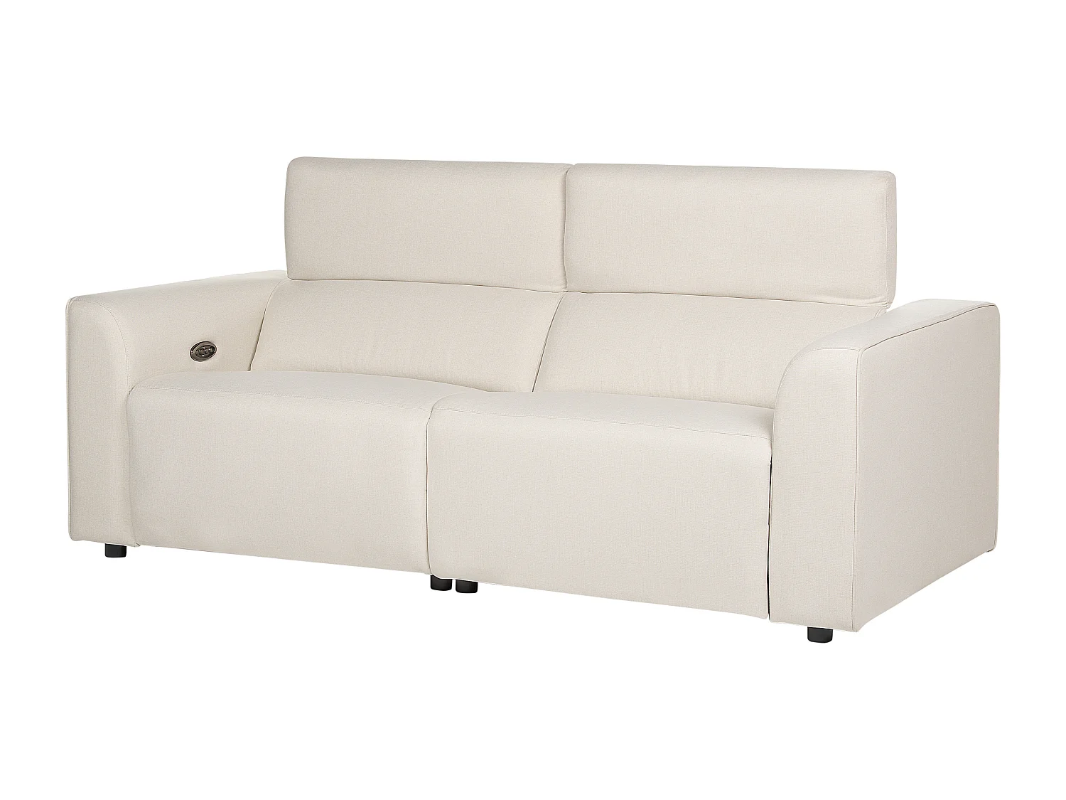Canapé relax électrique 2 places ULVEN Tissu Beige clair avec port USB