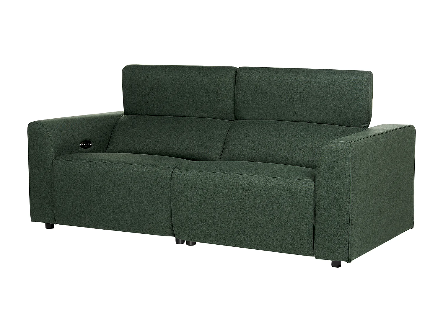 Canapé relax électrique 2 places ULVEN Tissu Vert foncé avec port USB