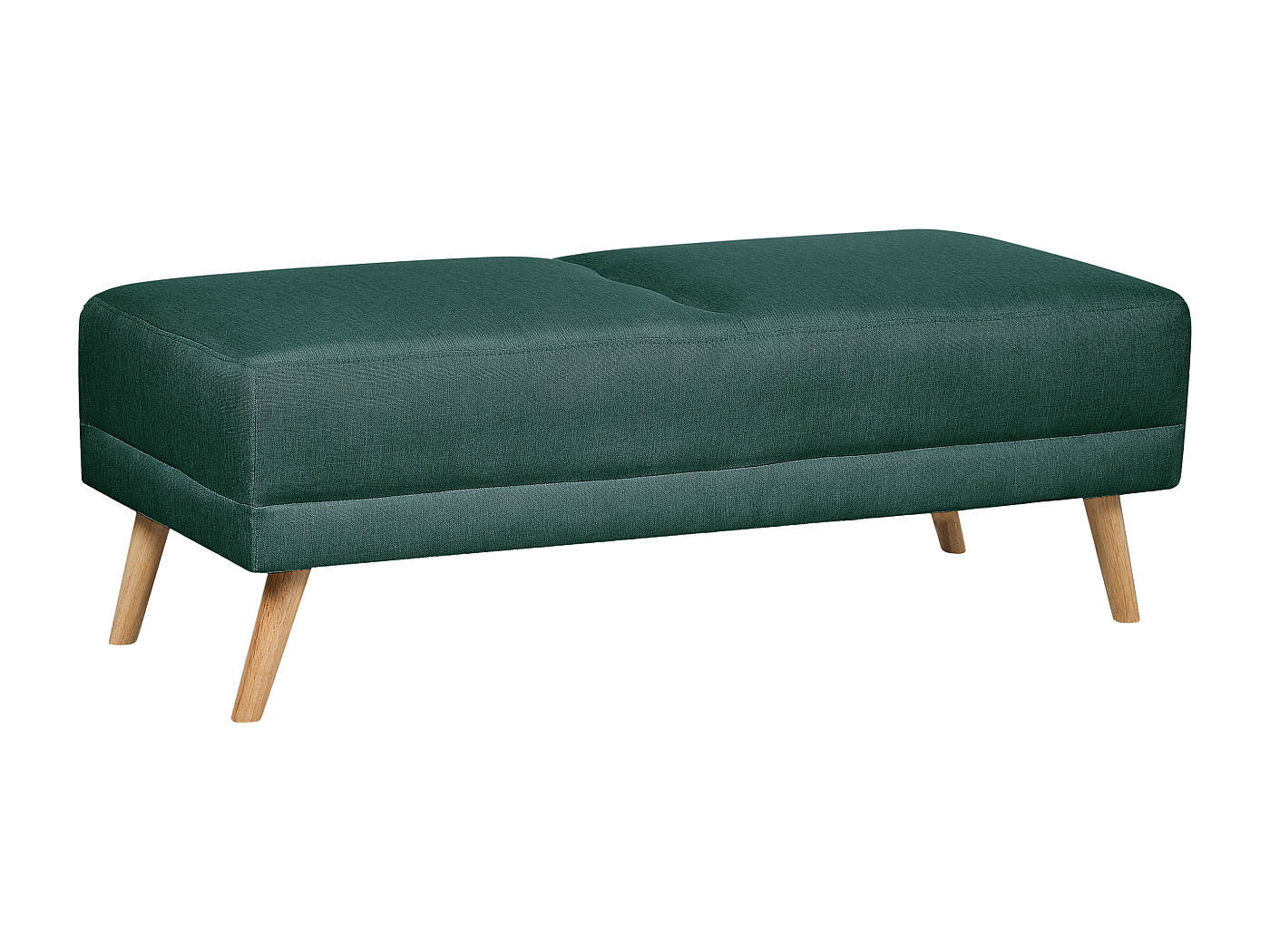 BRIAN & DANY Repose-Pieds Ottoman Velours Vert - Petit Tabouret Canapé Avec Pieds Plastique