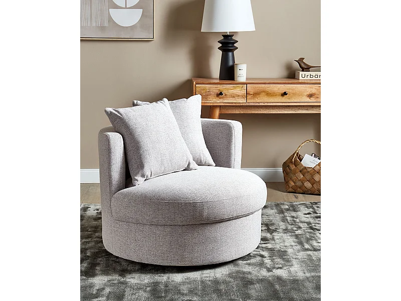 Poltrona giratória DALBY Tecido Cinzento claro