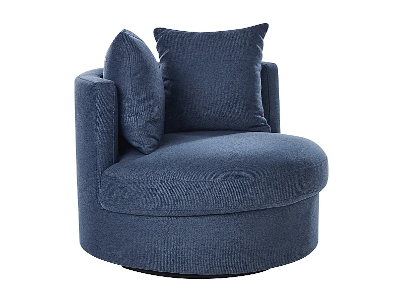 Fauteuil pivotant DALBY Tissu Bleu foncé