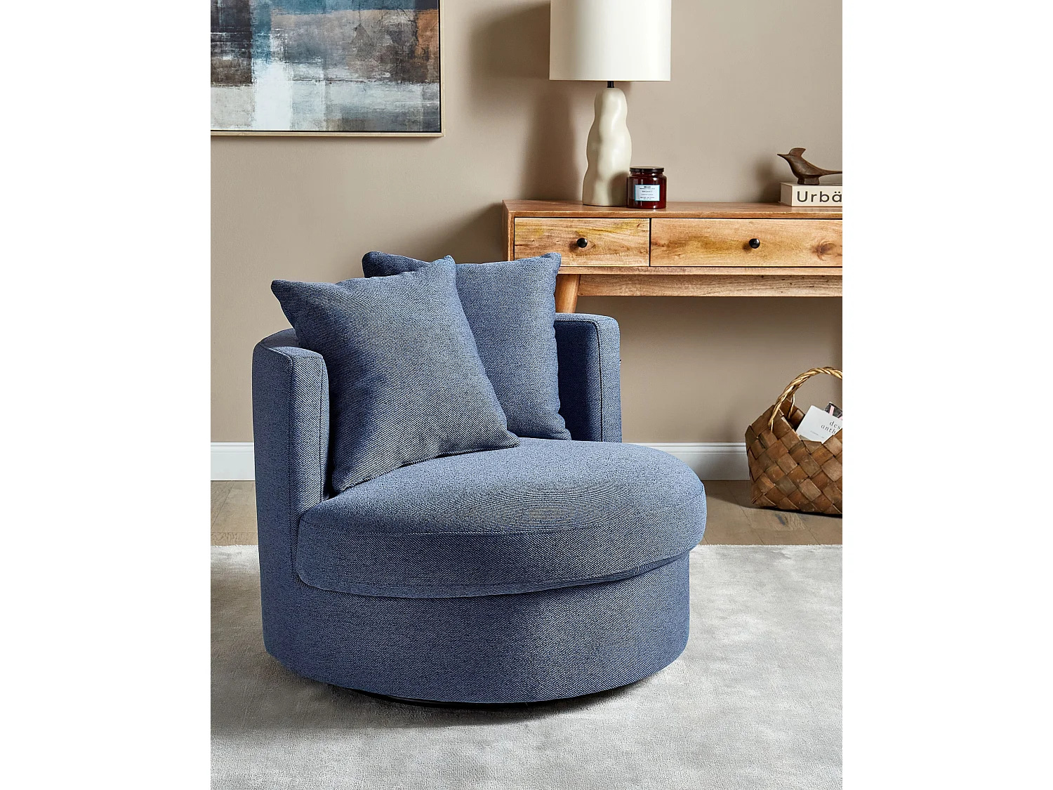 Draaifauteuil DALBY Stof Donkerblauw