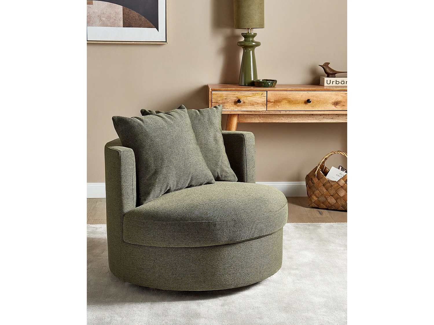 Fauteuil pivotant DALBY Tissu Vert foncé