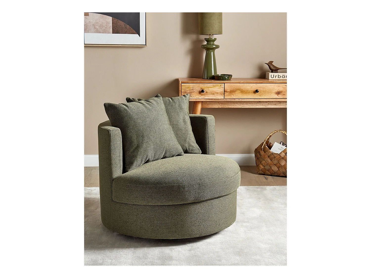 Fauteuil pivotant DALBY Tissu Vert foncé