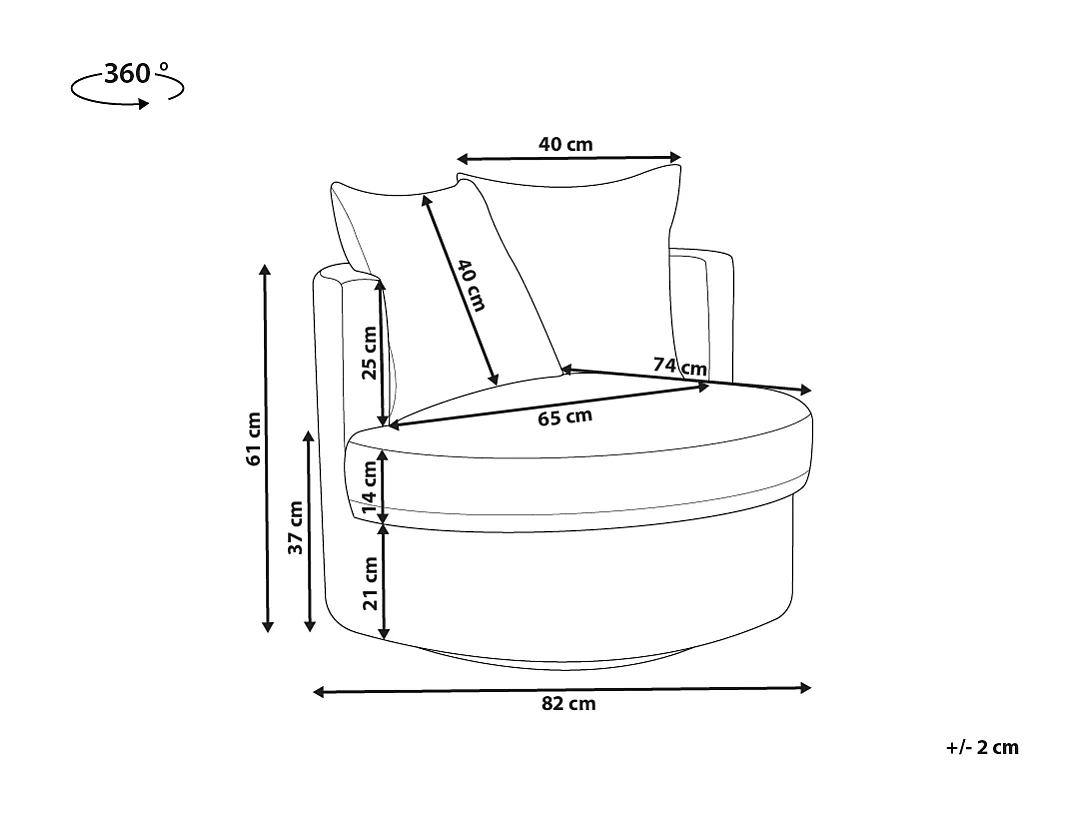 Fauteuil pivotant DALBY Tissu Vert foncé
