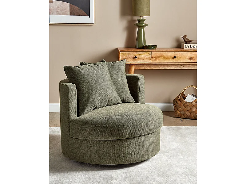 Fauteuil pivotant DALBY Tissu Vert foncé