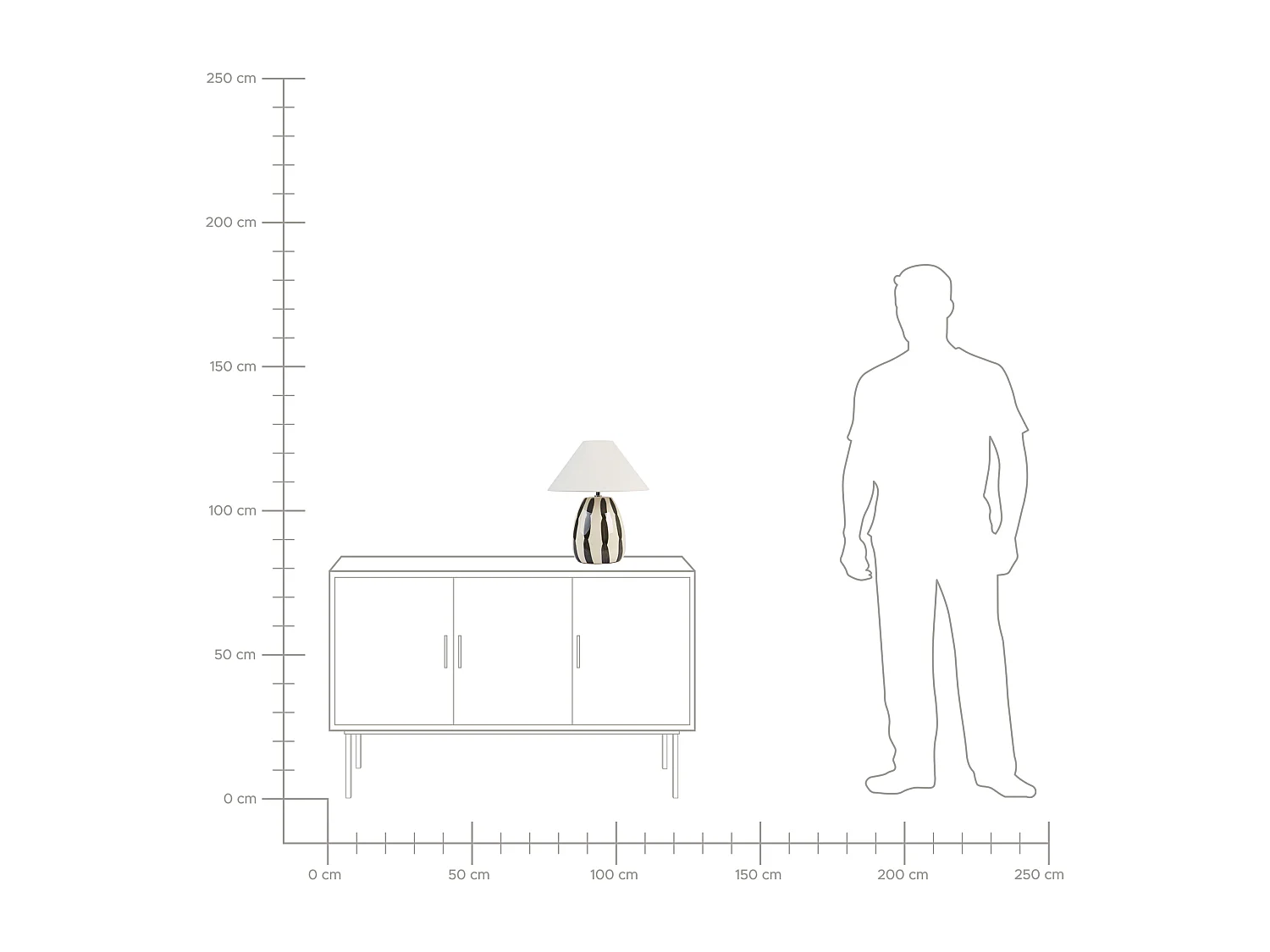 Lampa stołowa LUCHETTI Ceramika Czarny/ biały