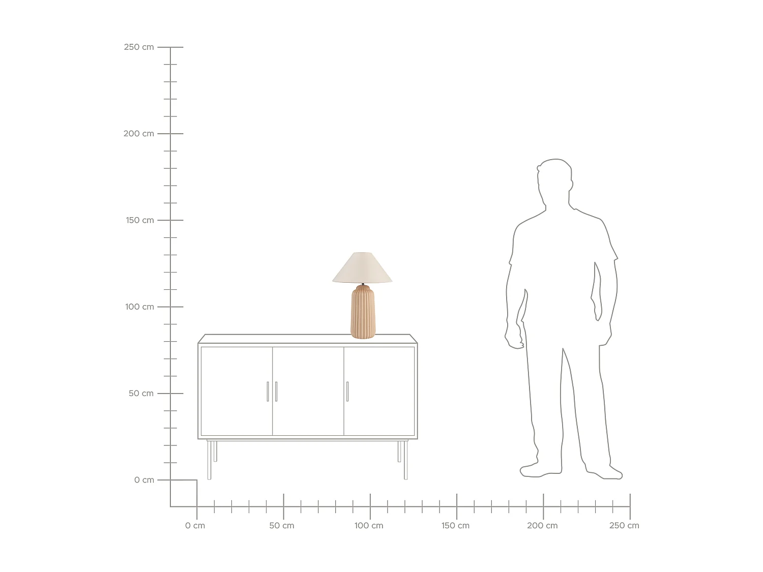 Lampe à poser NURIA Céramique Beige sable