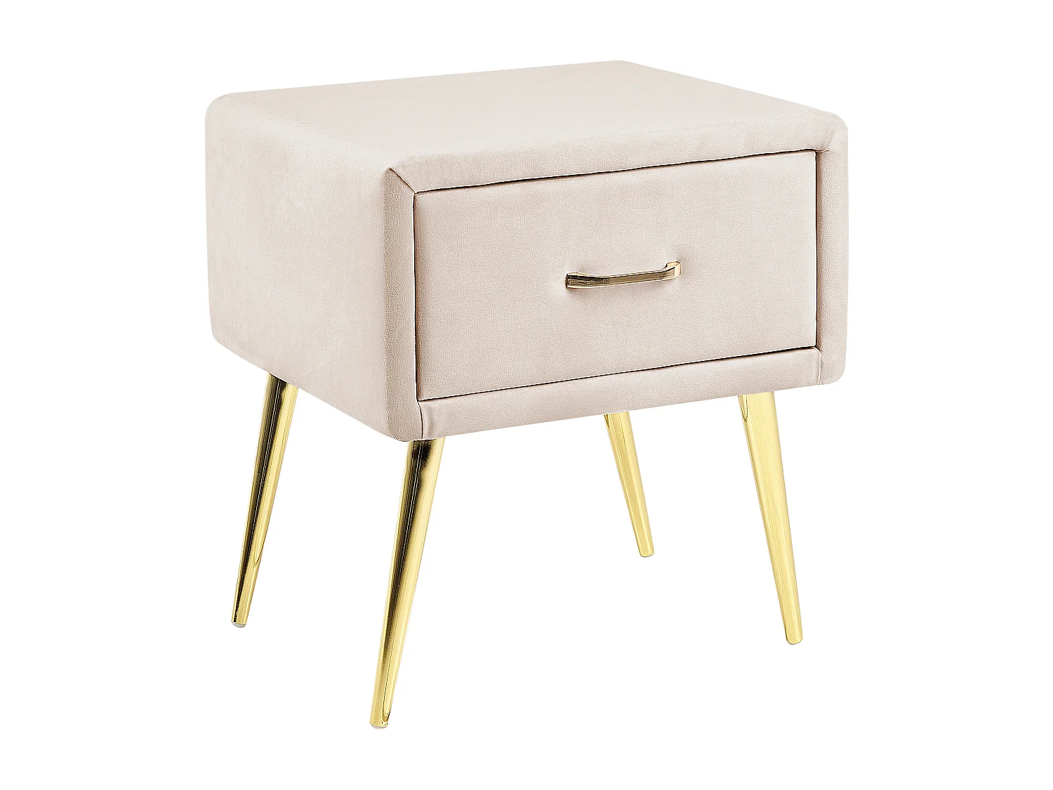 Nachtkastje met 1 lade FLAYAT Fluweel Lichtbeige