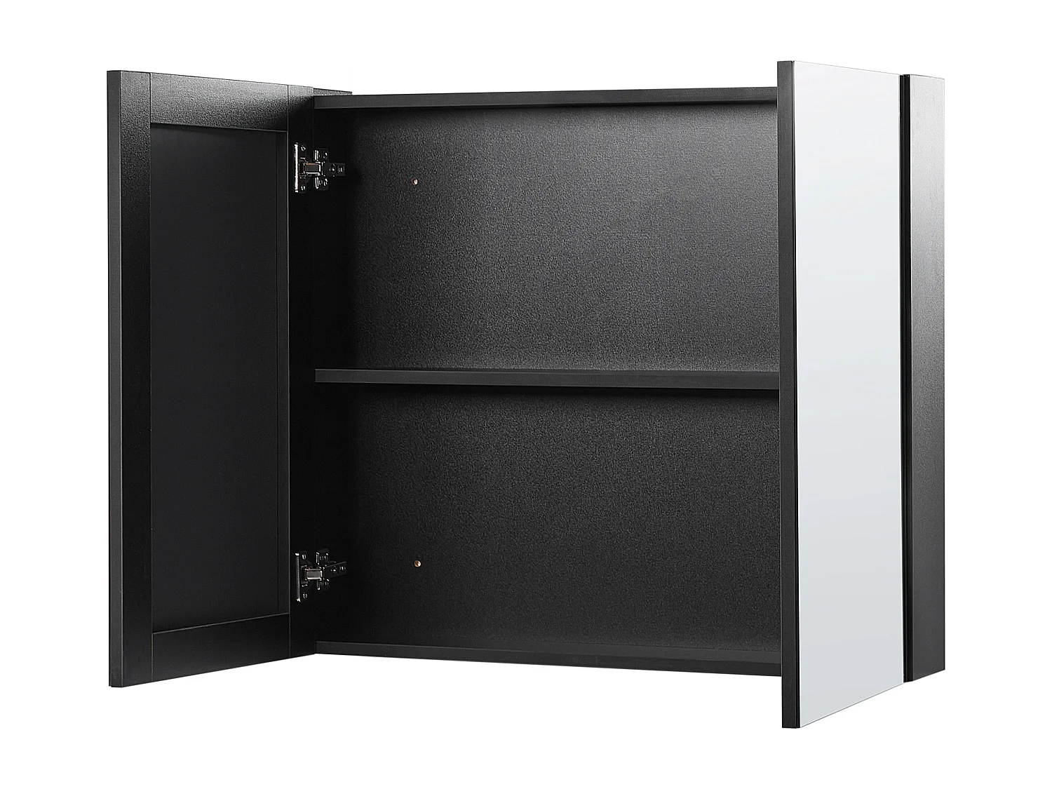 Moderner Bad Spiegelschrank schwarz rechteckig 80x70 cm 1 türig Navarra