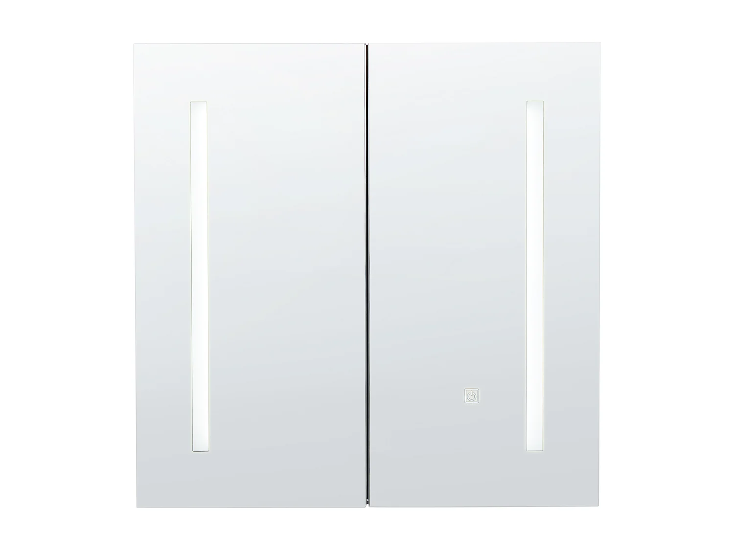 Badkamer wandkast met spiegel LED CHABUNCO 60 cm 60 cm Zwart