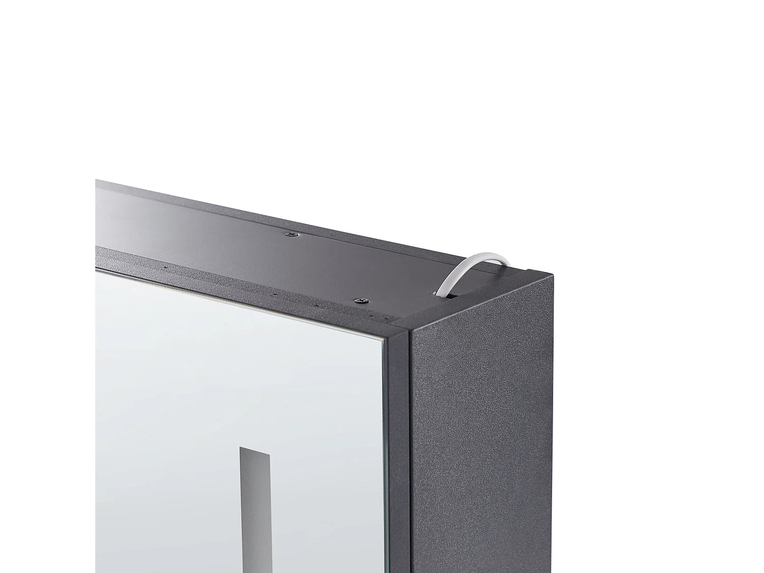 Badkamer wandkast met spiegel LED CHABUNCO 60 cm 60 cm Zwart