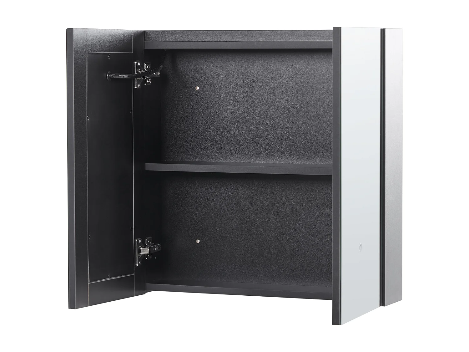 Armoire de toilette murale LED CHABUNCO 60 cm 60 cm Noir