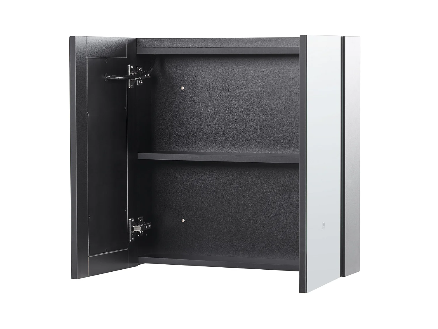 Bad-Spiegelschrank LED CHABUNCO 60 cm 60 cm Schwarz