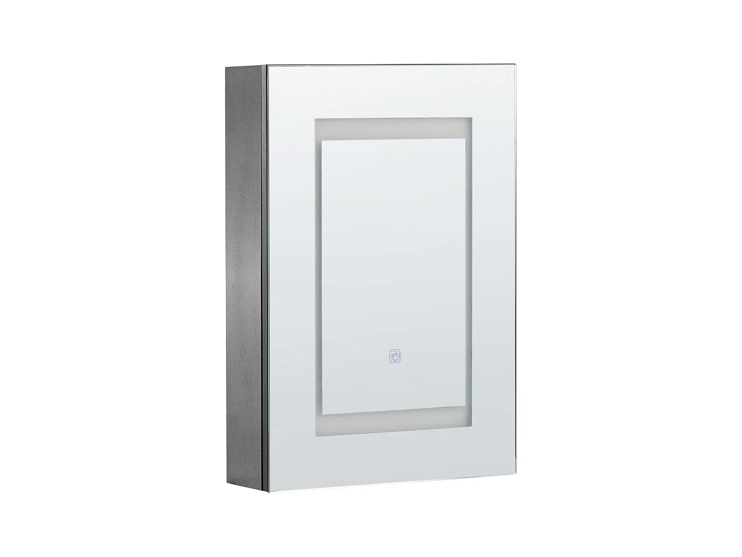 Badkamer wandkast met spiegel LED MALASPINA 40 cm 60 cm Zwart