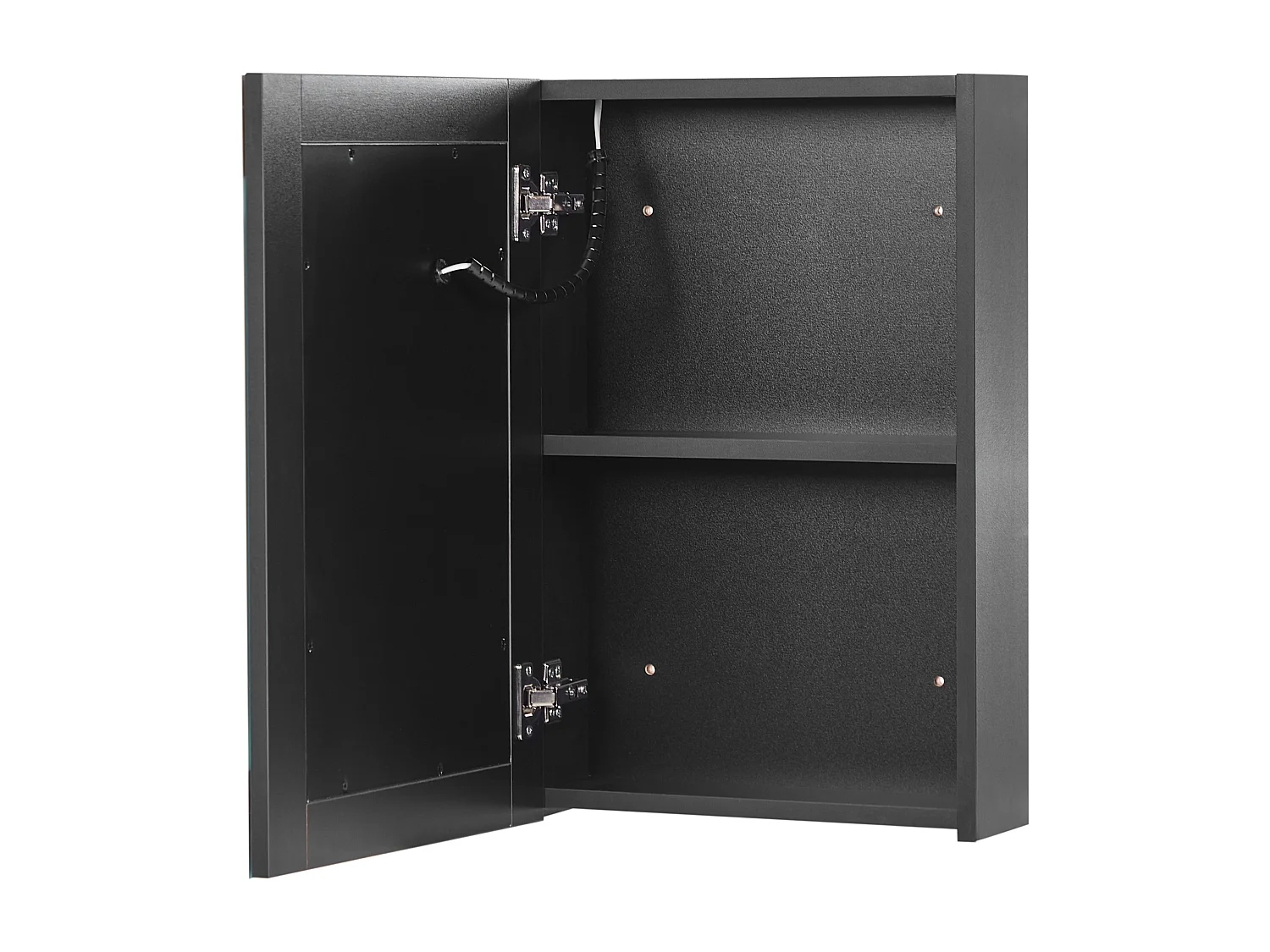 Szafka wisząca łazienkowa z lustrem LED MALASPINA 40 cm 60 cm Czarny