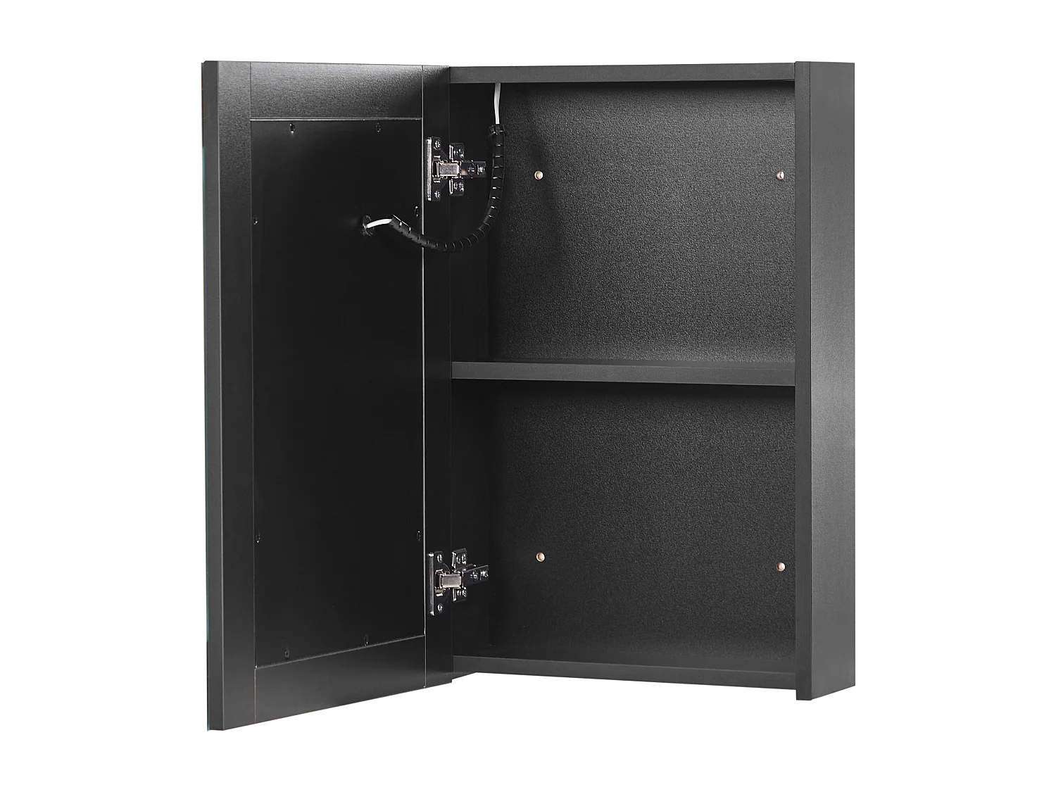 Szafka wisząca łazienkowa z lustrem LED MALASPINA 40 cm 60 cm Czarny