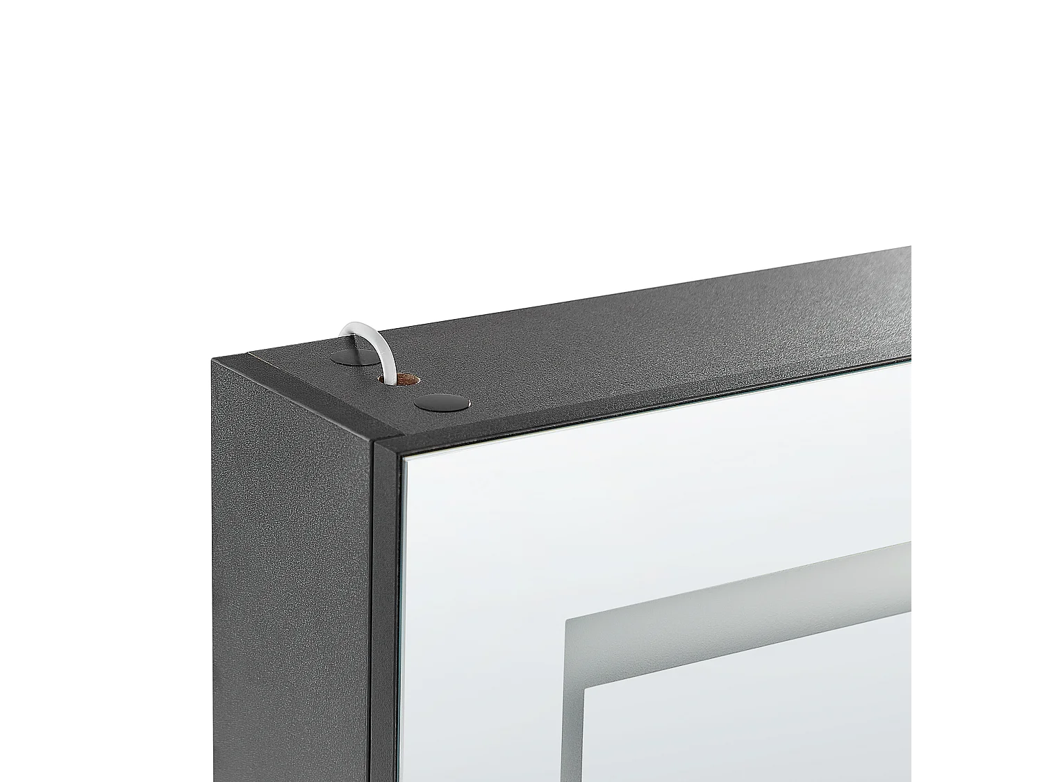 Szafka wisząca łazienkowa z lustrem LED MALASPINA 40 cm 60 cm Czarny