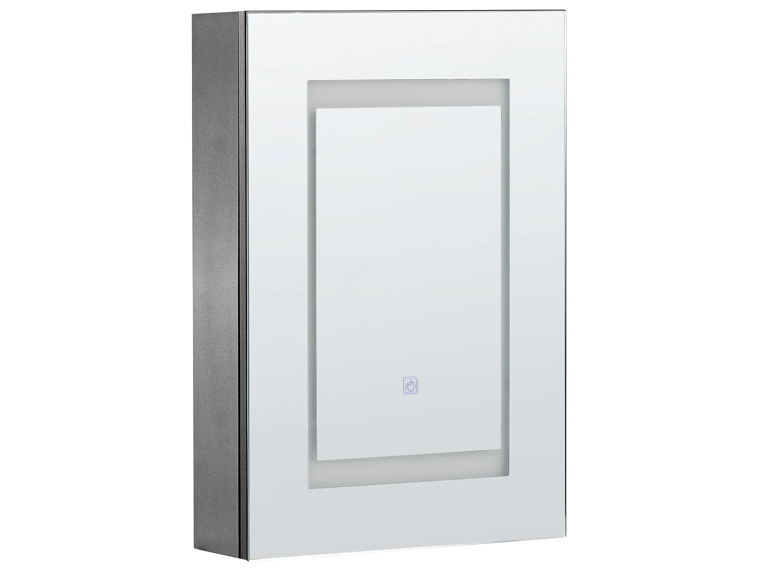 Badkamer wandkast met spiegel LED MALASPINA 40 cm 60 cm Zwart