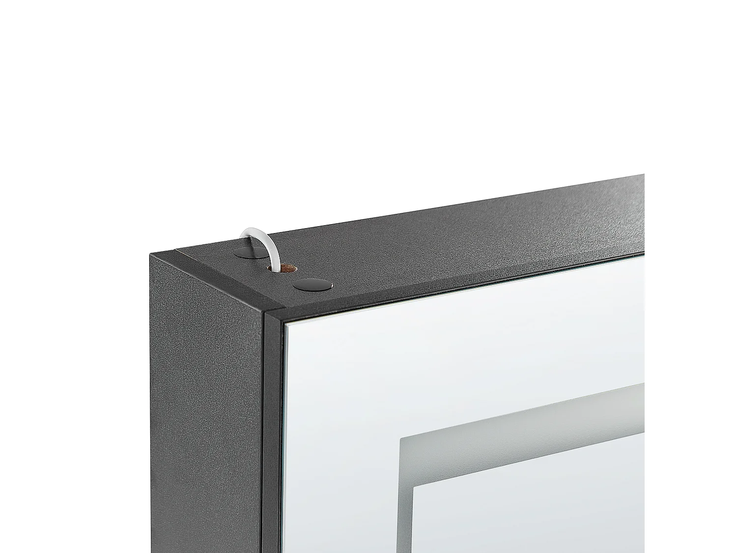 Badkamer wandkast met spiegel LED MALASPINA 40 cm 60 cm Zwart