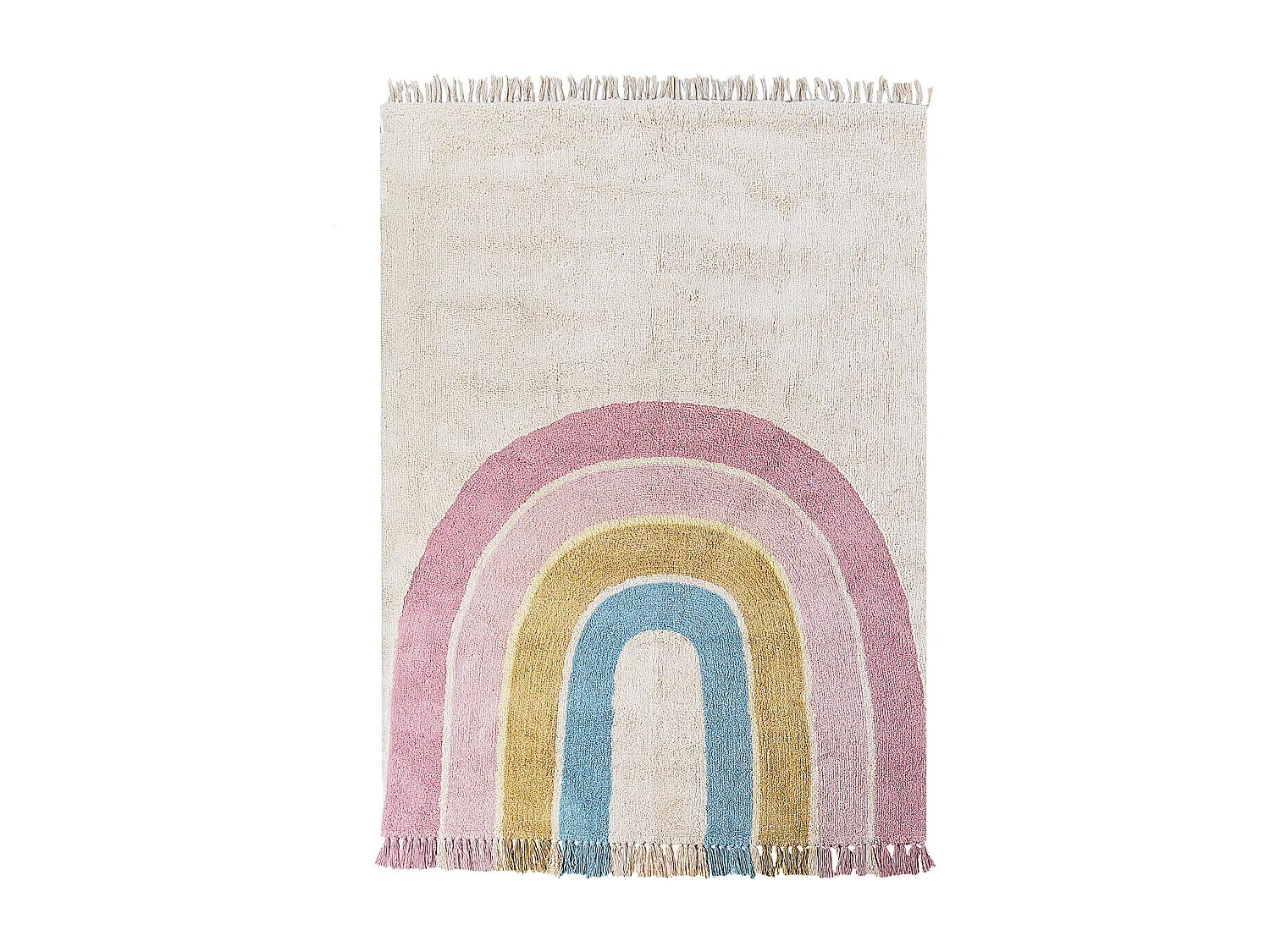 Tappeto cotone beige e multicolore 140 x 200 cm TATARLI