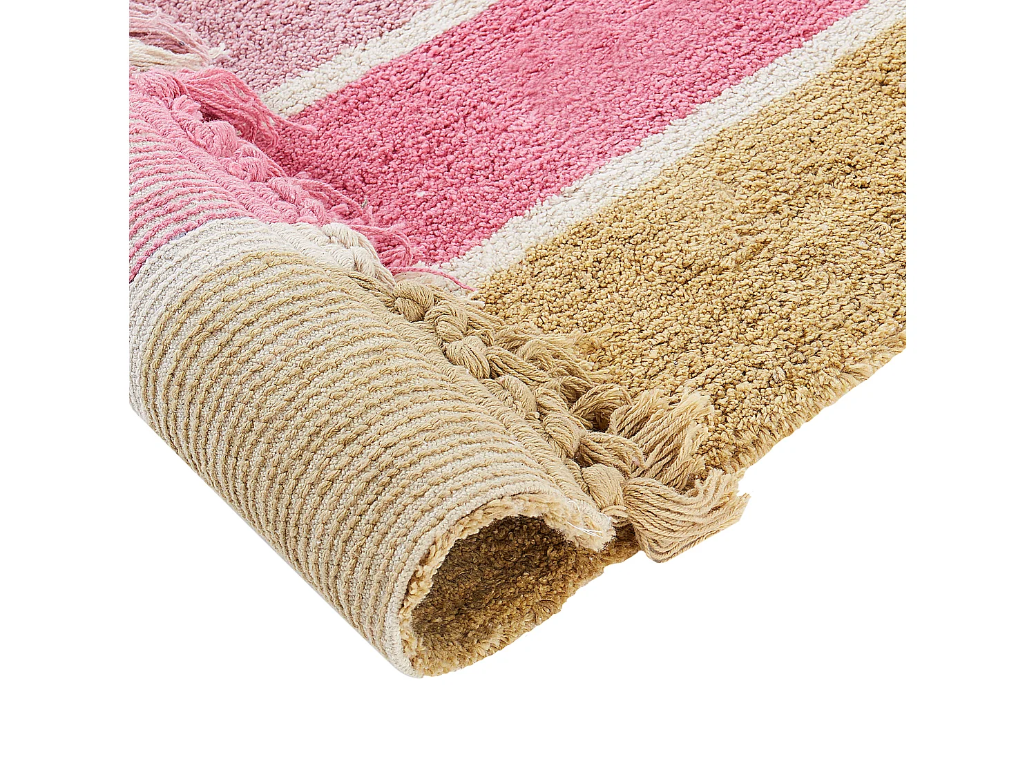 Vloerkleed katoen beige/roze 140 x 200 cm TATARLI