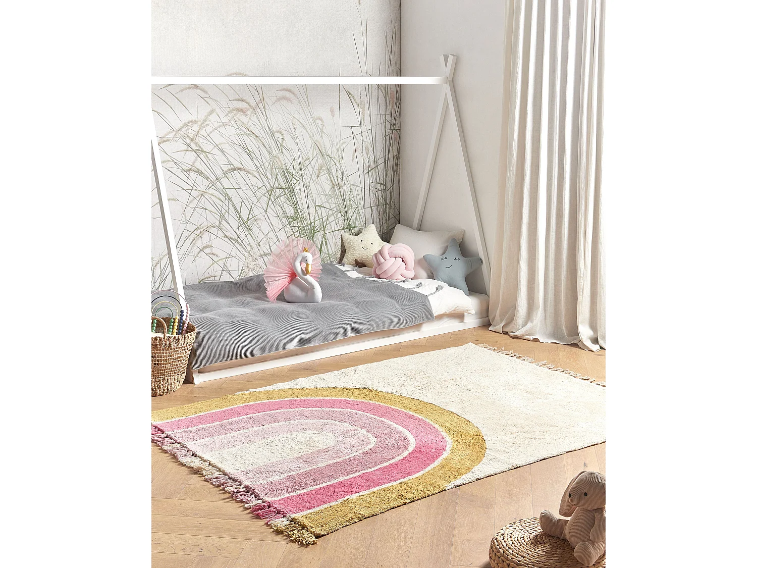 Tapis enfant TATARLI Rose 140 x 200 cm Coton