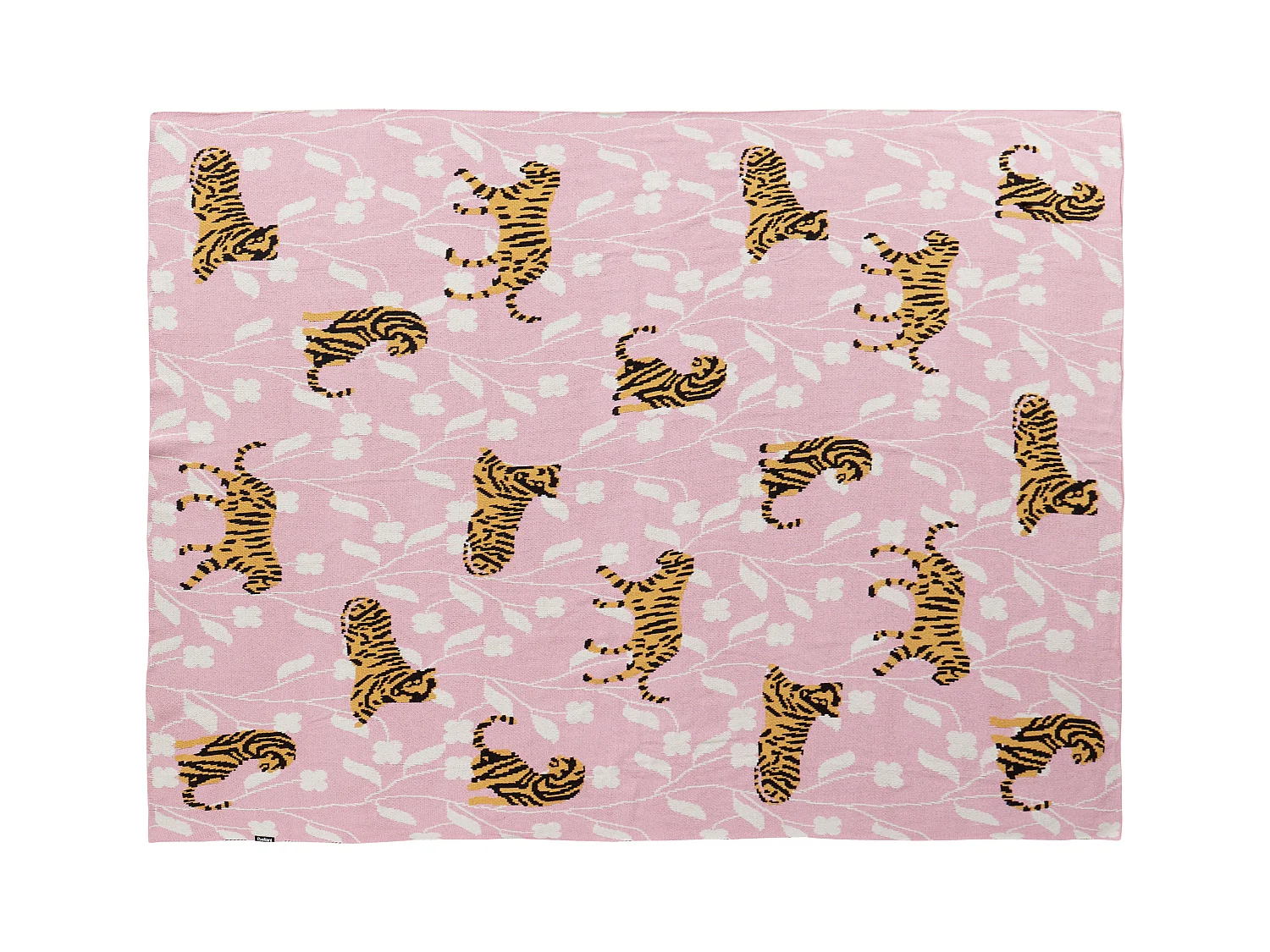 Kinderdecke aus Baumwolle mit Tigermotiv 130 x 170 cm Rosa Nerai