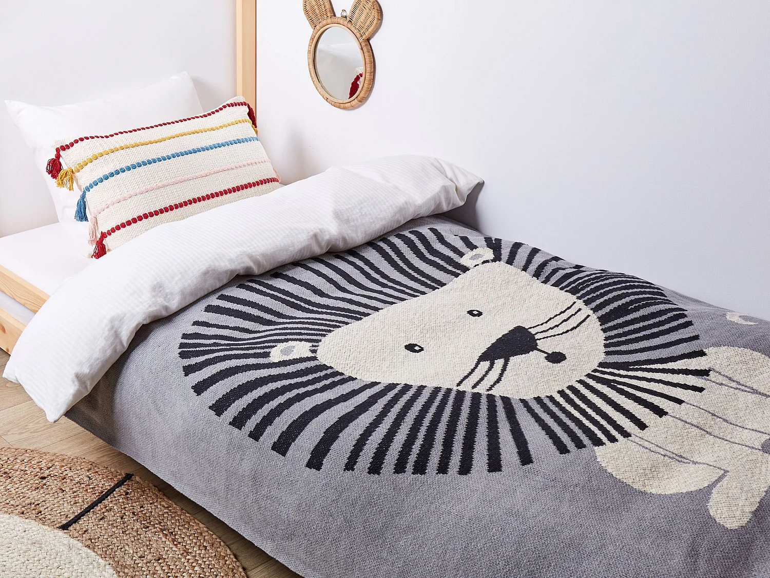 Couverture MATTA Coton 130 x 170 cm Gris