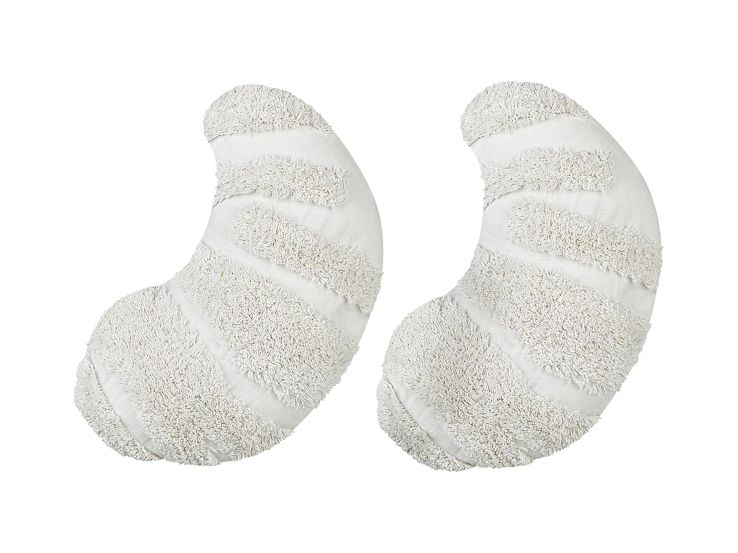 Dekokissen 2er Set Baumwolle weiß 40 x 25 cm Croissant für Kinderzimmer Snowdrop