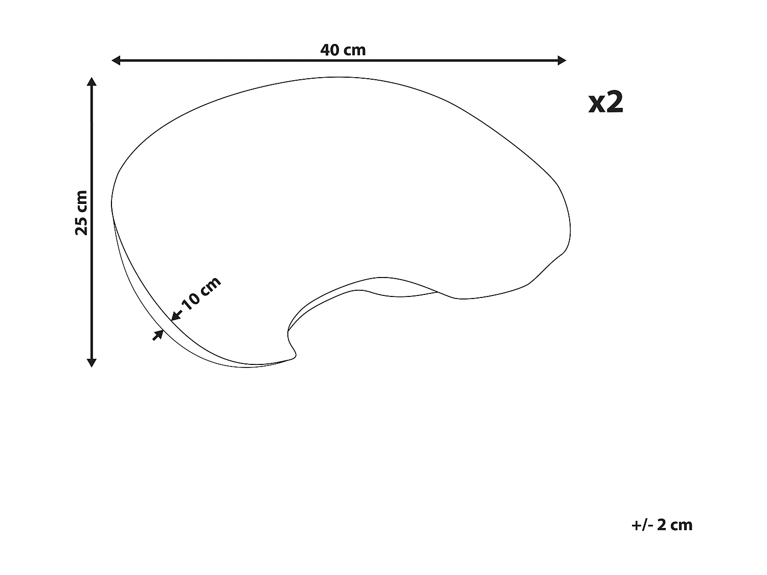 Lot de 2 coussins décoratifs SNOWDROP Coton 40 x 25 cm Blanc