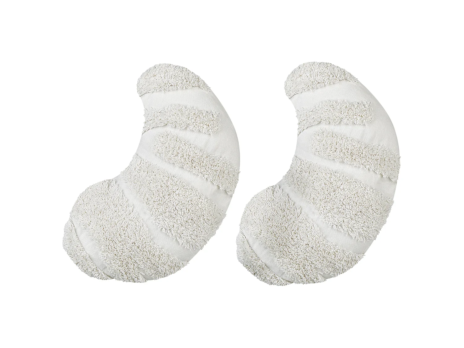 Set of 2 Decorative Cushions SNOWDROP Cotton 40 x 25 cm White