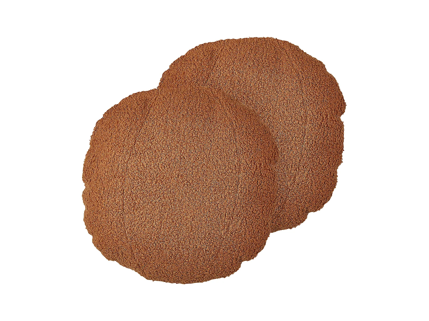 Lot de 2 coussins décoratifs RUTABAGA Bouclé 30 x 30 cm Marron Unicolore