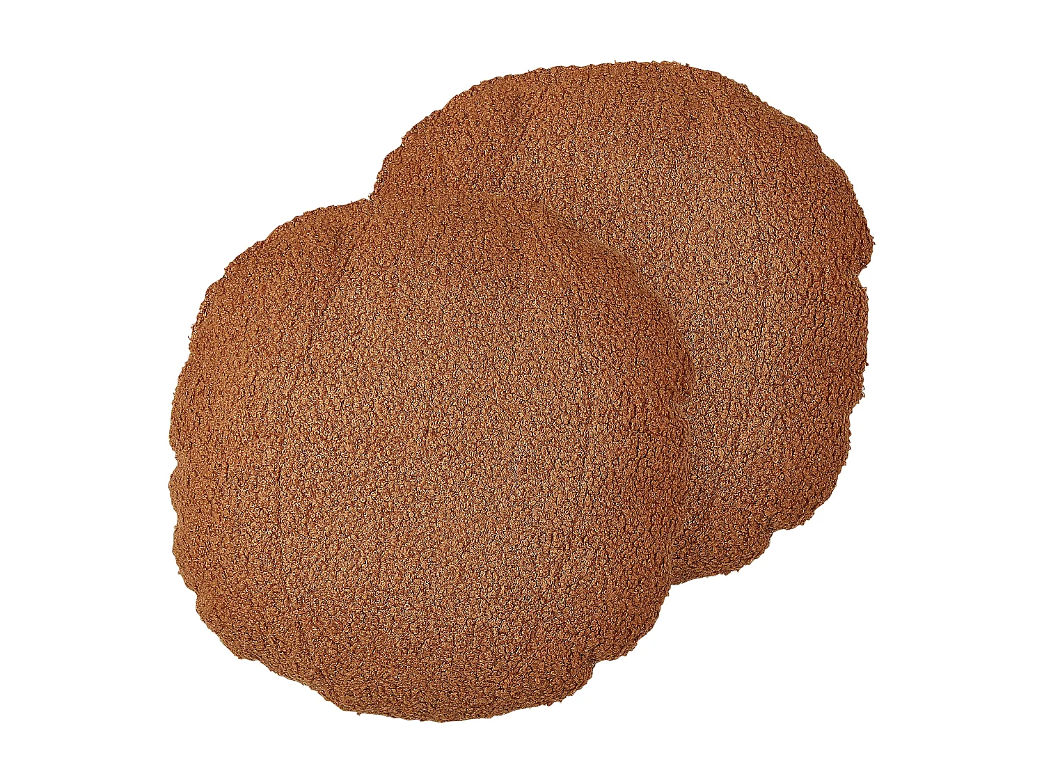 Lot de 2 coussins décoratifs RUTABAGA Bouclé 30 x 30 cm Marron Unicolore
