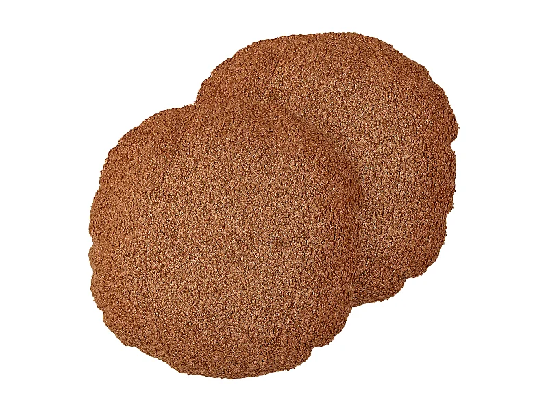 Set van 2 decoratieve kussens RUTABAGA Bouclé 30 x 30 cm Bruin Effen