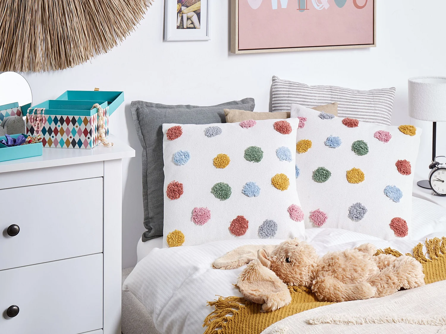 Set di 2 cuscini cotone multicolore 45 x 45 cm WALLFLOWER