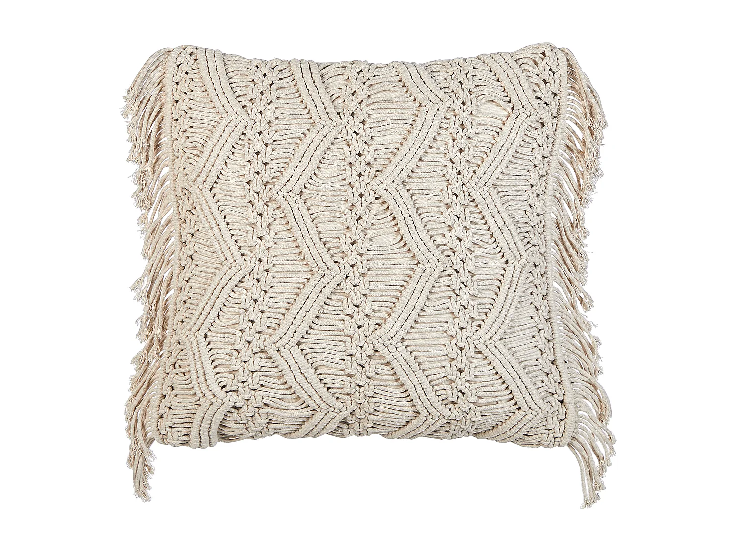 Set van 2 decoratieve kussens KIRIKKALE Katoen 45 x 45 cm Lichtbeige Geometrisch patroon