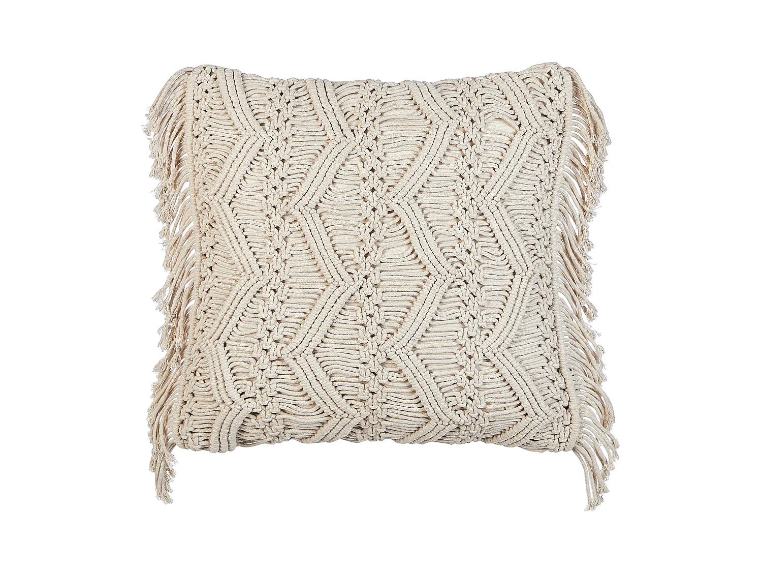 Lot de 2 coussins décoratifs KIRIKKALE Coton 45 x 45 cm Beige clair Motif géométrique
