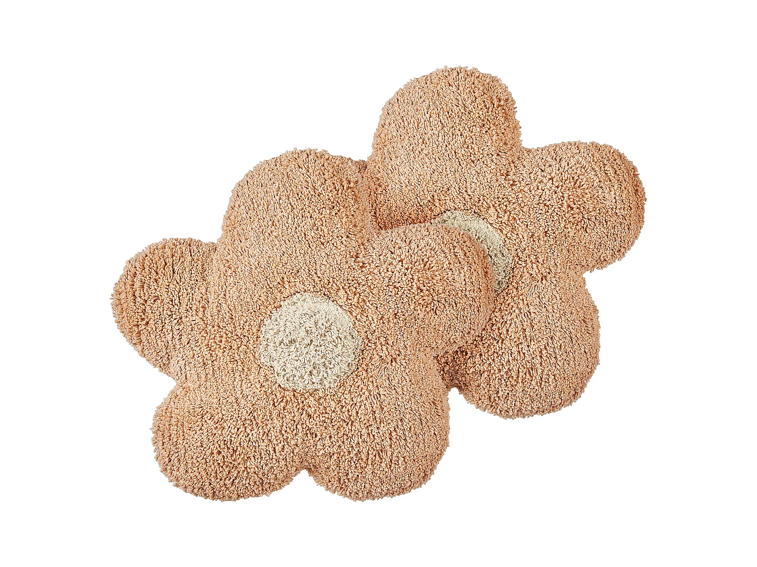 Lot de 2 coussins décoratifs SORREL Coton 30 x 30 cm Rose pêche Fleur