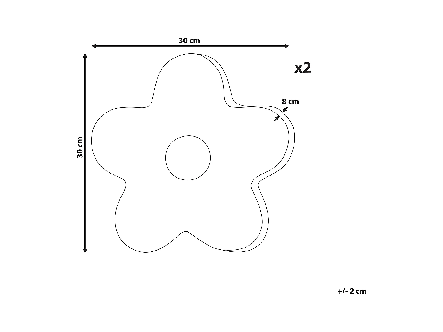 Lot de 2 coussins décoratifs SORREL Coton 30 x 30 cm Rose pêche Fleur