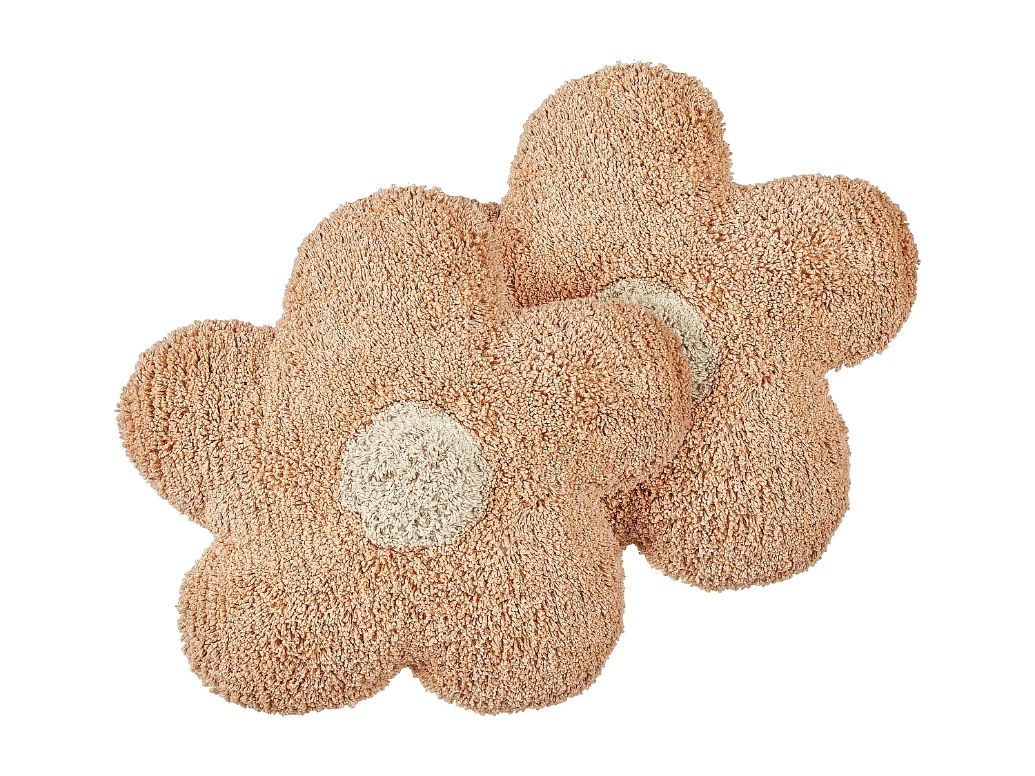 Dekokissen 2er Set Baumwolle rosa 30 x 30 cm Blumenform für Kinderzimmer Sorrel