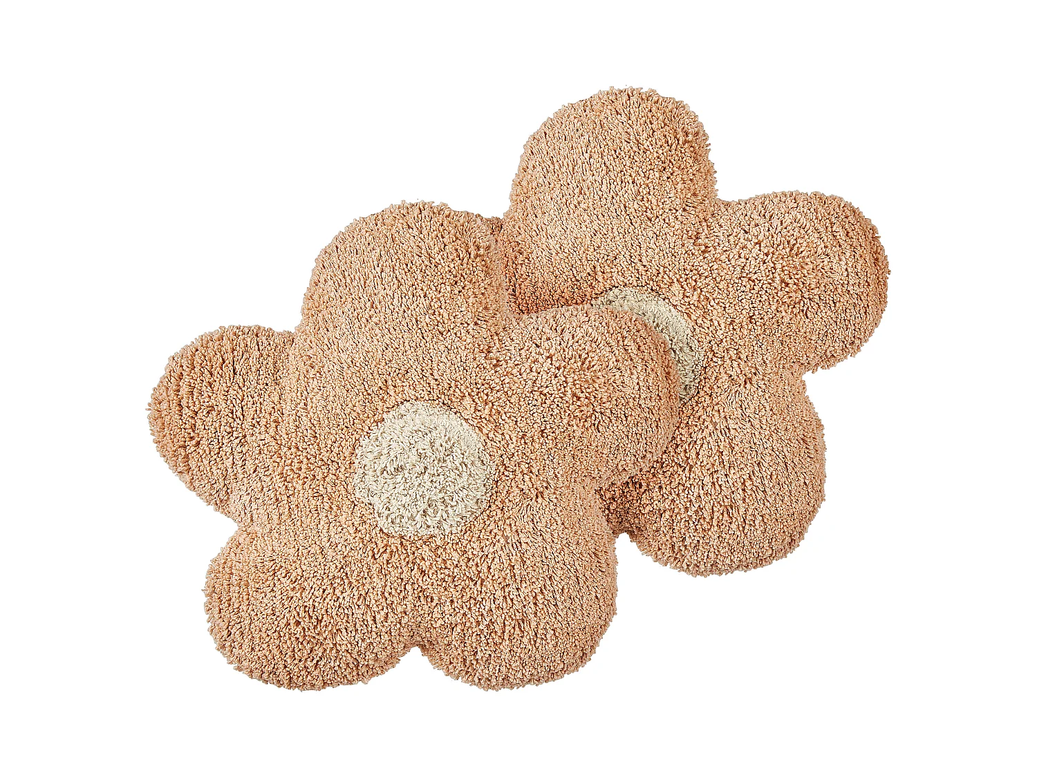 Set of 2 Decorative Cushions SORREL Cotton 30 x 30 cm Peach Pink Flower