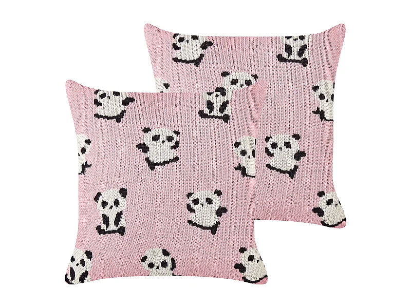 Lot de 2 coussins décoratifs TALOKAN Coton 45 x 45 cm Rose